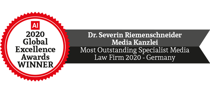Dr. Severin Riemenschneider Most Outstanding Specialist Media Law